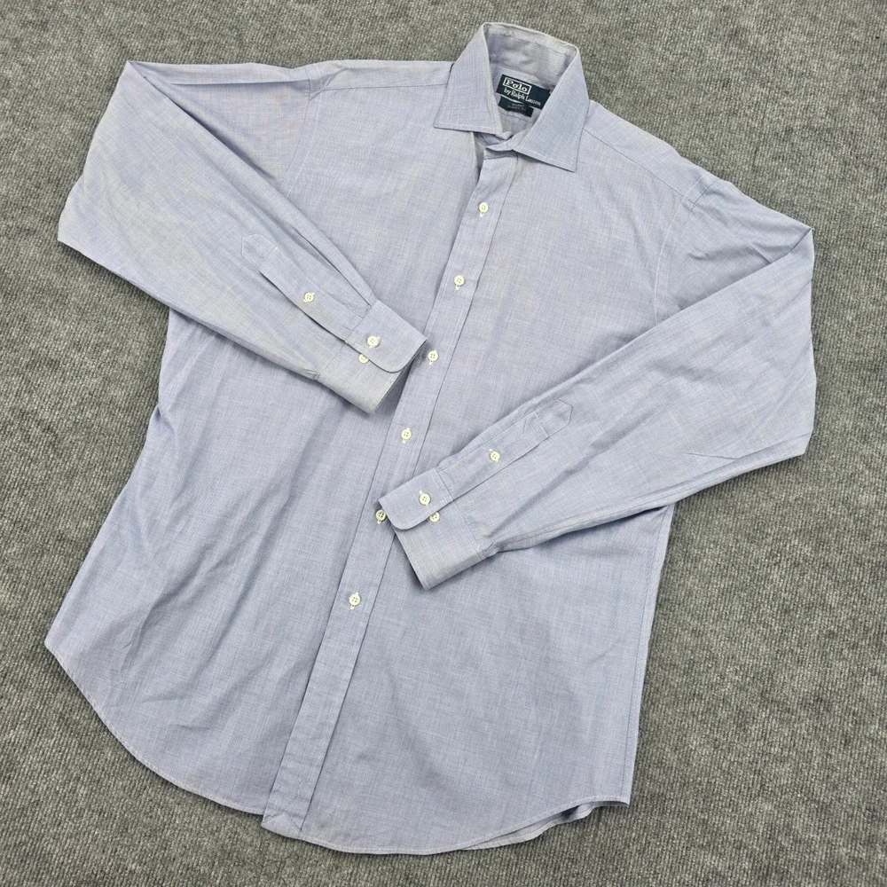 Polo Ralph Lauren Regent Classic Fit Shirt Mens 16 L Blue Micro Check LS